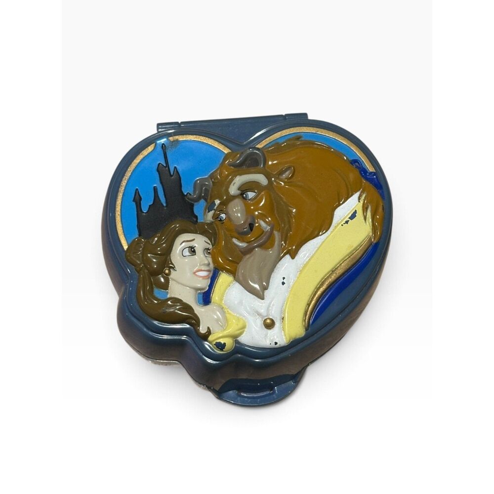 Vintage 1995 Bluebird Polly Pocket Disney Beauty and the Beast Compact + Beast